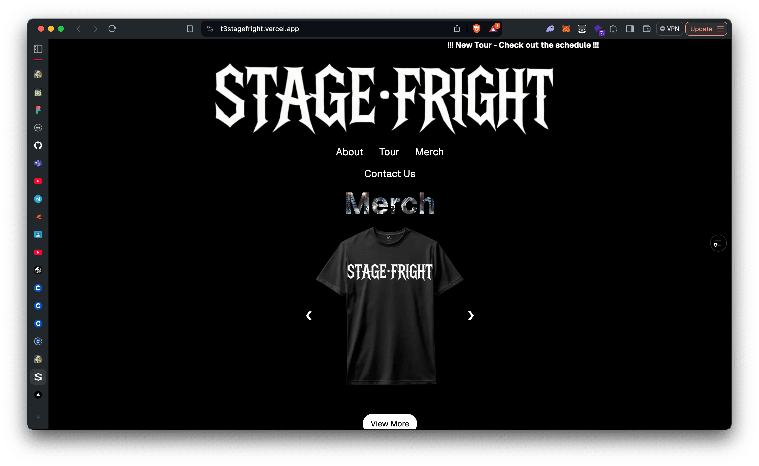 Screenshot of StageFright project